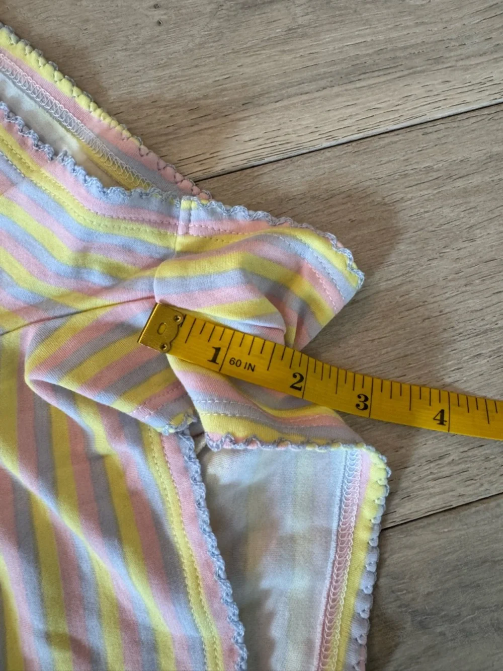 Women’s Yellow & White Striped 3-Piece Pajama Set - Long Sleeve, Pants & Shorts - Picture 6 of 9